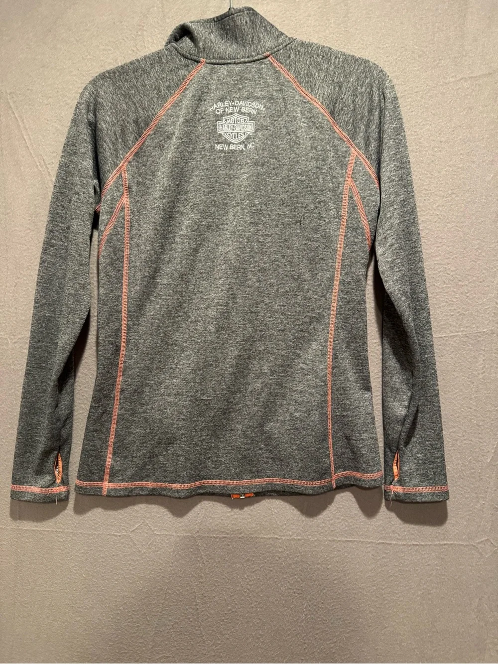 Harley-Davidson Gray Full-Zip Jacket with Orange Trim